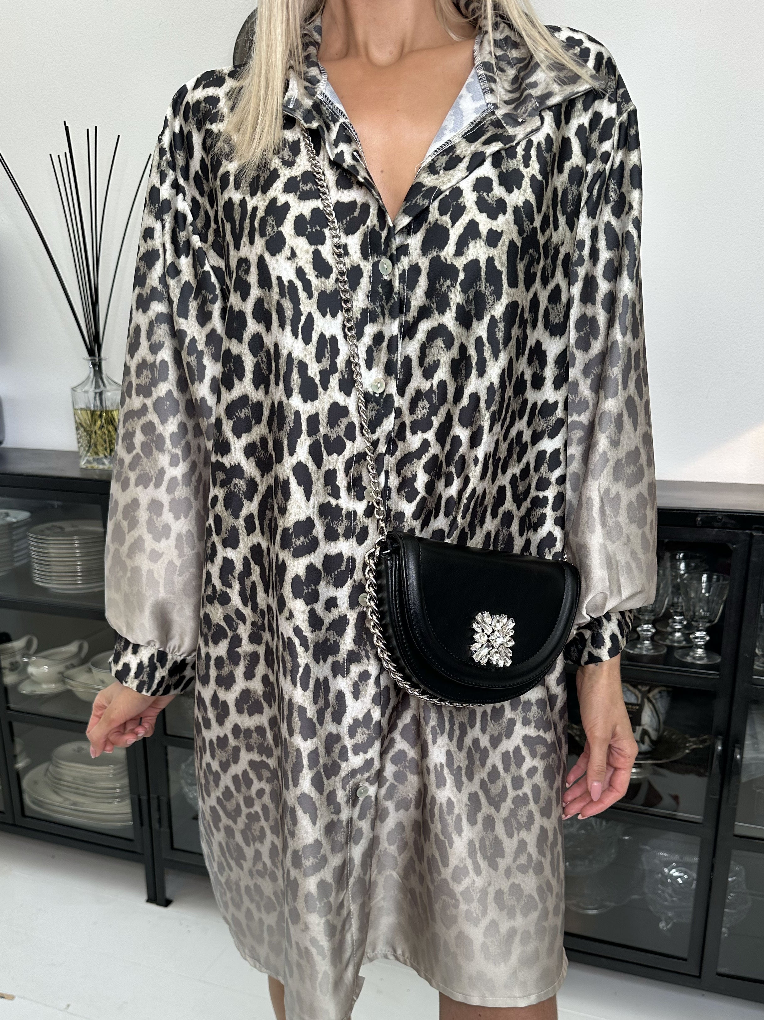 Anemone - Leopard skjorte i silkelook